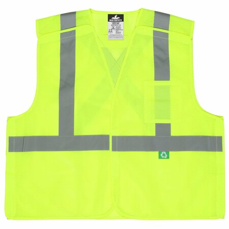 MCR SAFETY Garments, Recy. Mesh Vest, 5 pt. break, CSA Cl. 2 L RXCL2MLL